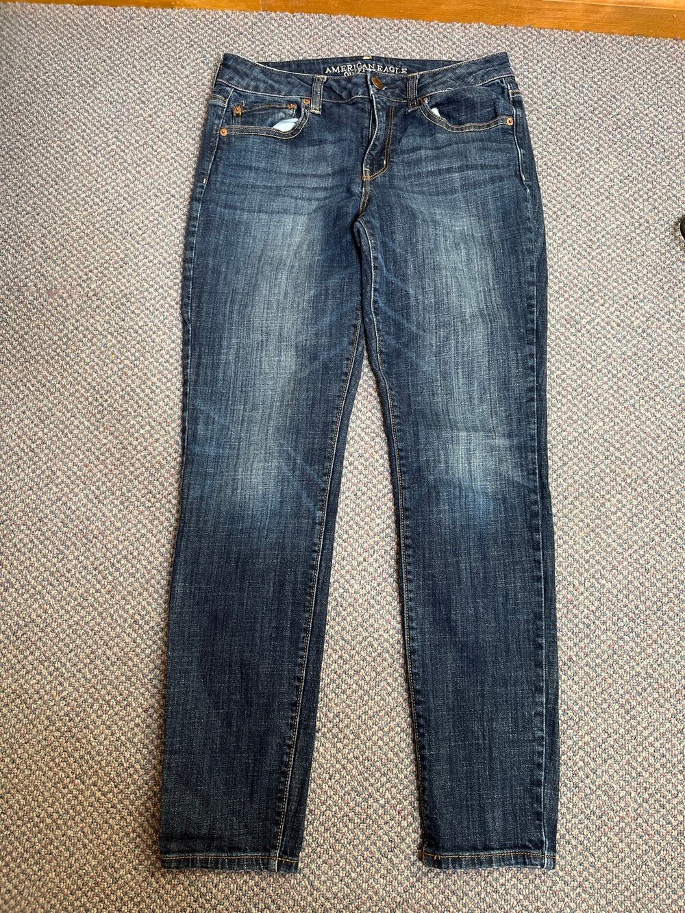 American Eagle Dark Wash Hi Rise Skinny Stretch Jeans 10 Regular